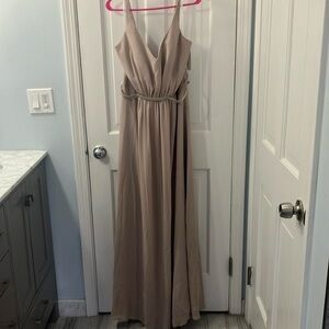Bridesmaid Dress by Brideside SIZE 18 flowy neutral plus size floor length down